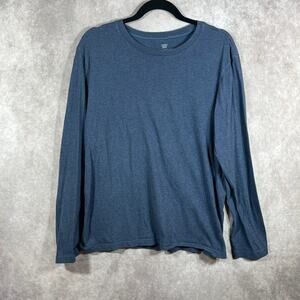 Mack Weldon Shirt Mens Large Blue‎ Pima Cotton Long Sleeve Crew Neck Outdoor